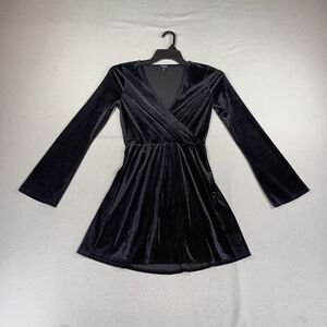 Express Velvet Grunge Dress Womens XS Baby Doll Flare Ribbed Witchy Whimsigoth